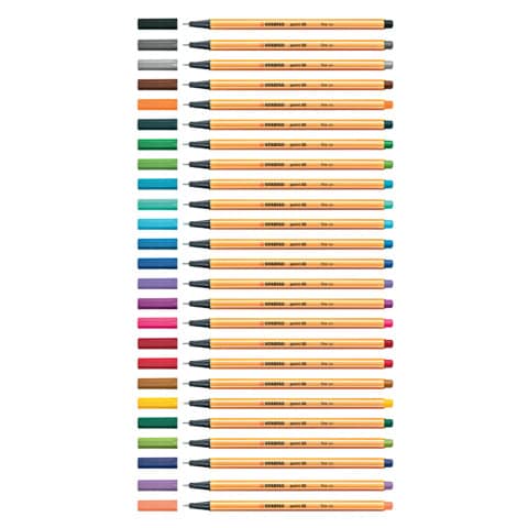 Fineliner Stabilo Point 88® 0,4 mm conf. 25 colori assortiti 8825-1